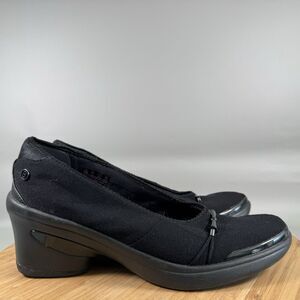 Bzees Electric Womens 9.5 Black Pump Block Heel Shoes Washable Comfort Career‎
